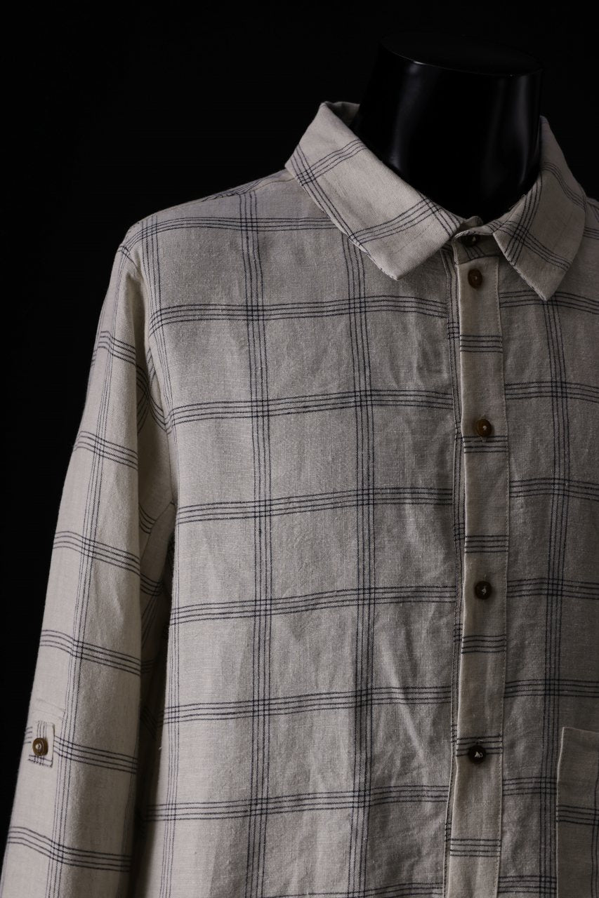 画像をギャラリービューアに読み込む, Aleksandr Manamis Strap Back Check Shirt (NAVY / OFF WHITE CHECK)