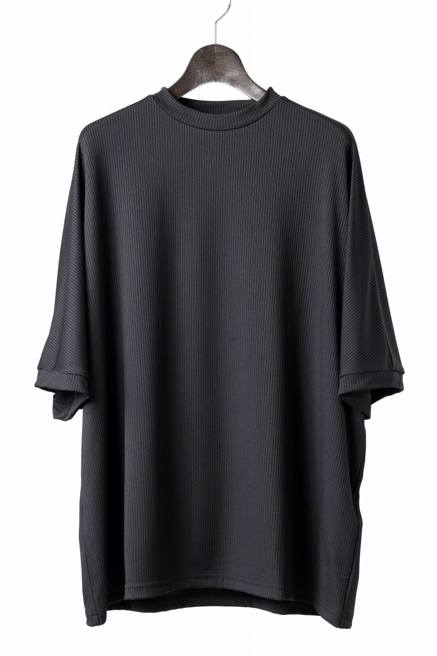 画像をギャラリービューアに読み込む, N/07 DOLMAN SHORT SLEEVE TEE / AQUASUITING THICK RIB (BLACK)