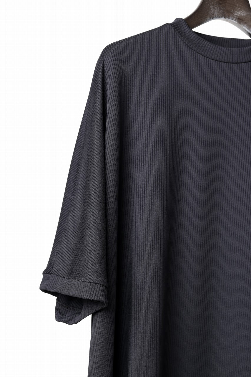 画像をギャラリービューアに読み込む, N/07 DOLMAN SHORT SLEEVE TEE / AQUASUITING THICK RIB (BLACK)