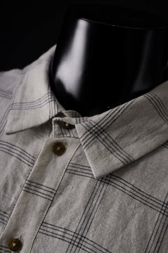 画像をギャラリービューアに読み込む, Aleksandr Manamis Strap Back Check Shirt (NAVY / OFF WHITE CHECK)