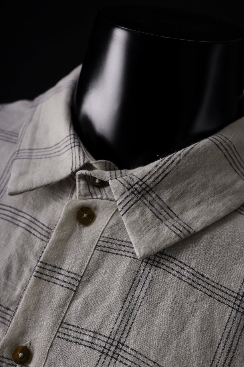 画像をギャラリービューアに読み込む, Aleksandr Manamis Strap Back Check Shirt (NAVY / OFF WHITE CHECK)