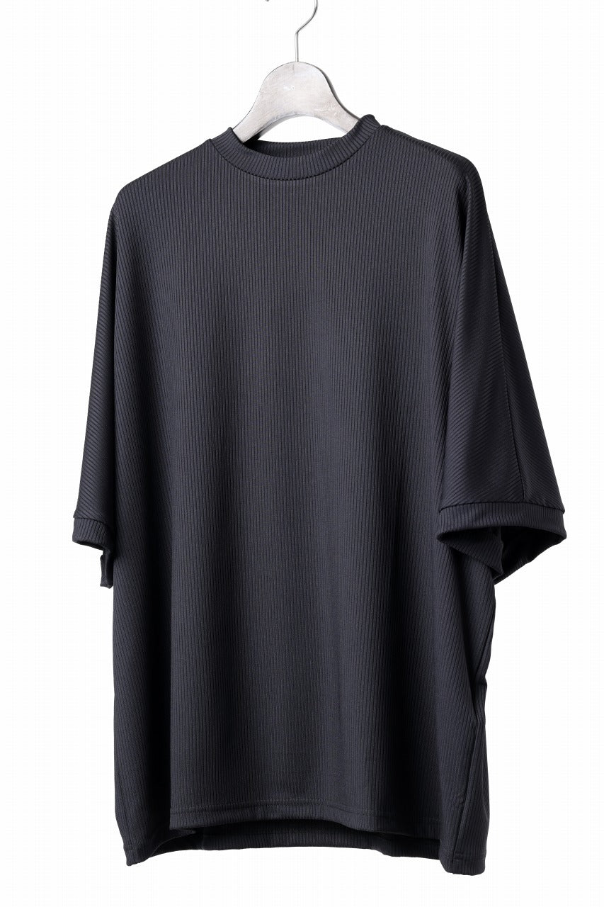 画像をギャラリービューアに読み込む, N/07 DOLMAN SHORT SLEEVE TEE / AQUASUITING THICK RIB (BLACK)