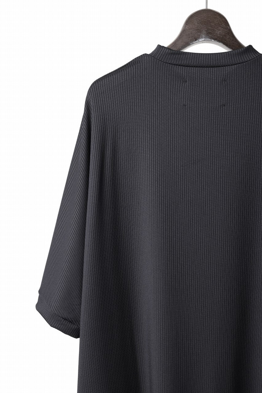 画像をギャラリービューアに読み込む, N/07 DOLMAN SHORT SLEEVE TEE / AQUASUITING THICK RIB (BLACK)