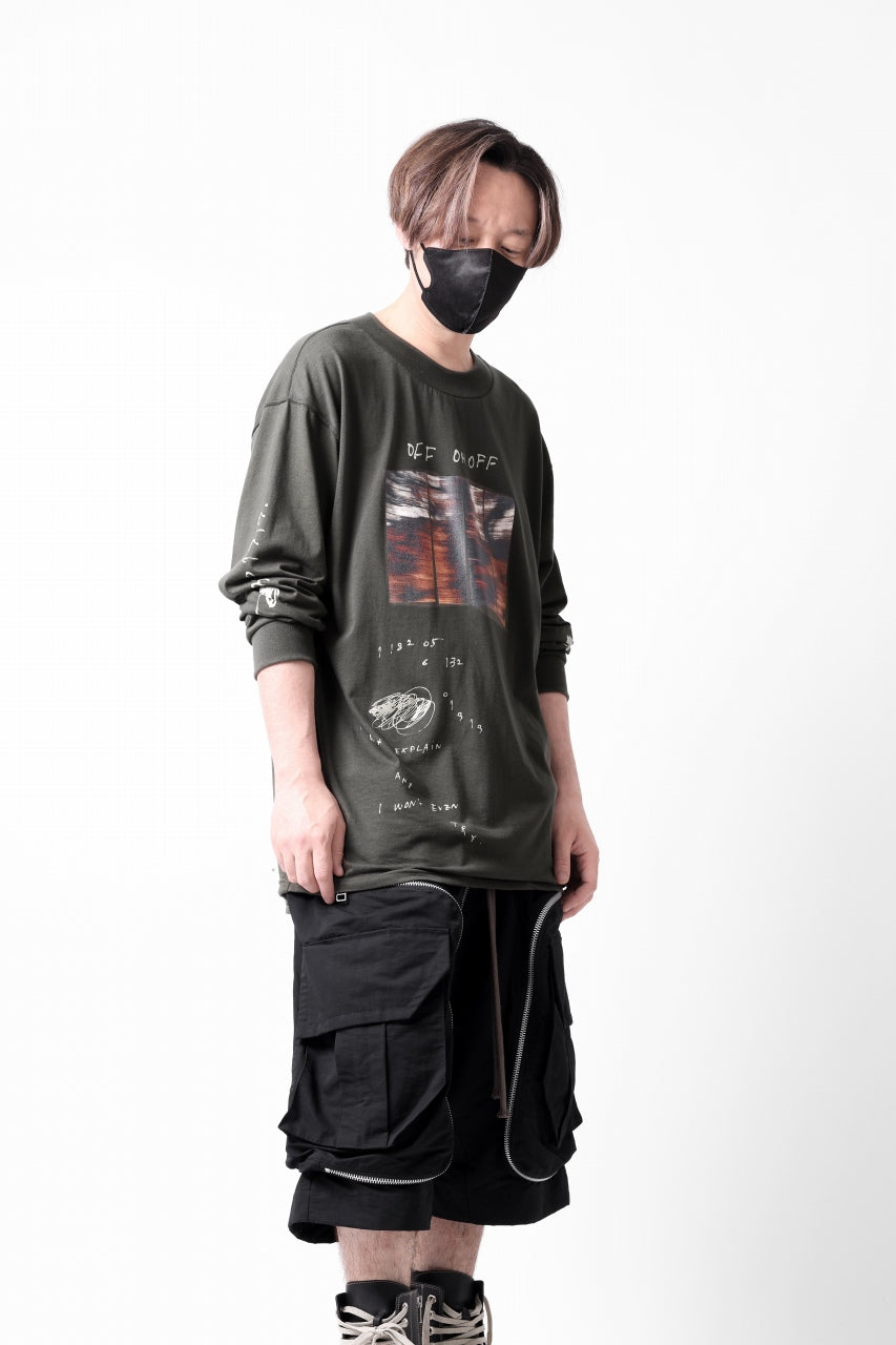 画像をギャラリービューアに読み込む, A.F ARTEFACT THICK-COLLAR BASIC L/S T-SHIRT / TYPE A PRINT (KHAKI)