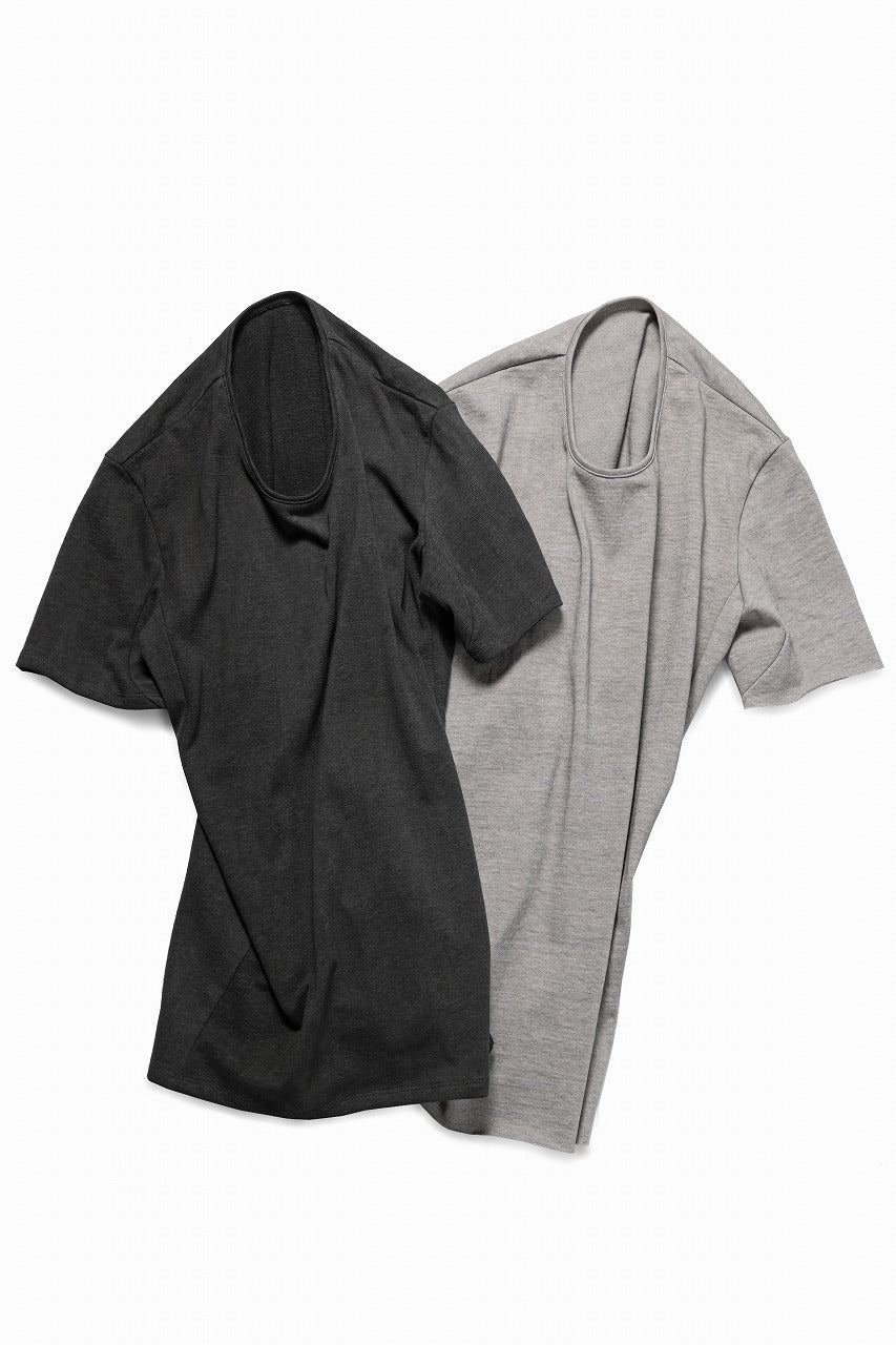 Load image into Gallery viewer, black crow x LOOM exclusive short sleeve tops / dyed medium cotton jersey (淡墨)