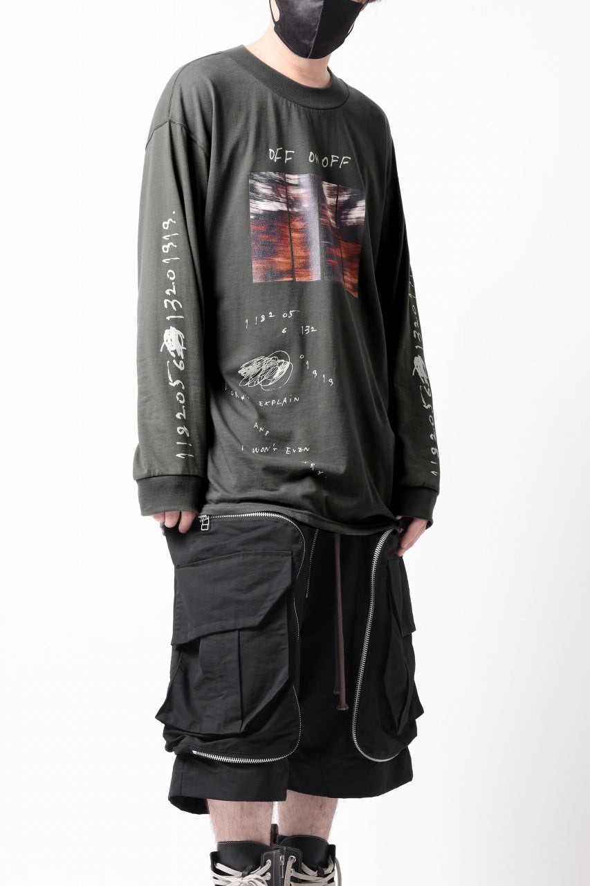 画像をギャラリービューアに読み込む, A.F ARTEFACT THICK-COLLAR BASIC L/S T-SHIRT / TYPE A PRINT (KHAKI)