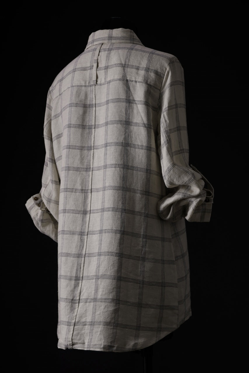 画像をギャラリービューアに読み込む, Aleksandr Manamis Strap Back Check Shirt (NAVY / OFF WHITE CHECK)