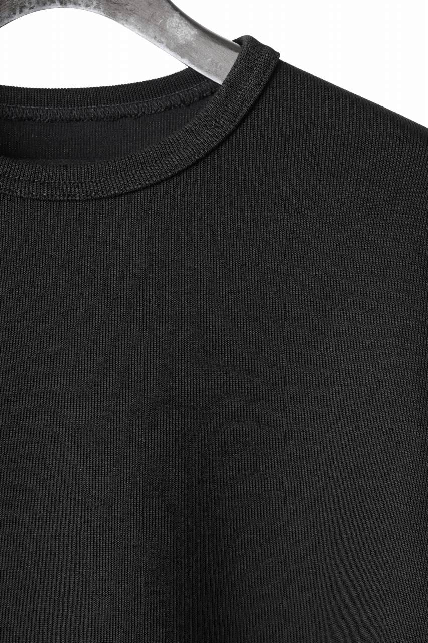 画像をギャラリービューアに読み込む, N/07 OVERSIZE TOP / RIBBED CARDBOARD KNIT JERSEY (BLACK)
