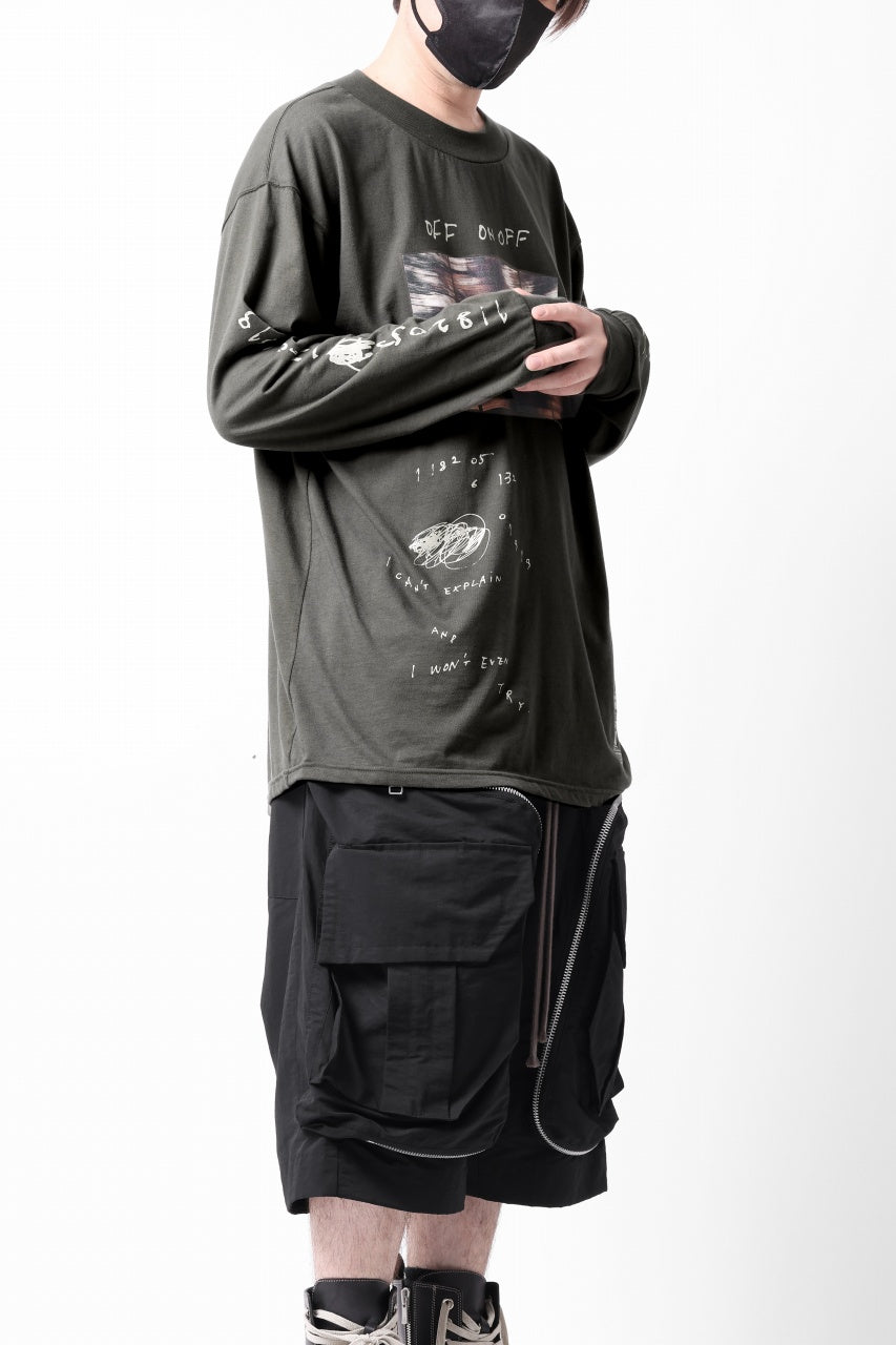 画像をギャラリービューアに読み込む, A.F ARTEFACT THICK-COLLAR BASIC L/S T-SHIRT / TYPE A PRINT (KHAKI)