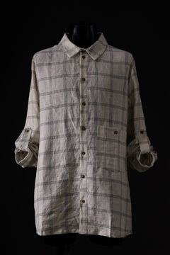 画像をギャラリービューアに読み込む, Aleksandr Manamis Strap Back Check Shirt (NAVY / OFF WHITE CHECK)