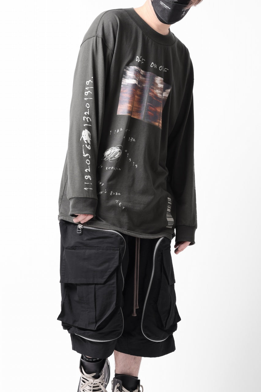 画像をギャラリービューアに読み込む, A.F ARTEFACT THICK-COLLAR BASIC L/S T-SHIRT / TYPE A PRINT (KHAKI)