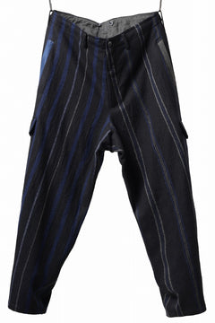 画像をギャラリービューアに読み込む, Y's for men STRIPED PATTERN PANTS / WOOL SURGE STRIPE (BLACK)