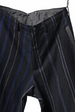 画像をギャラリービューアに読み込む, Y's for men STRIPED PATTERN PANTS / WOOL SURGE STRIPE (BLACK)