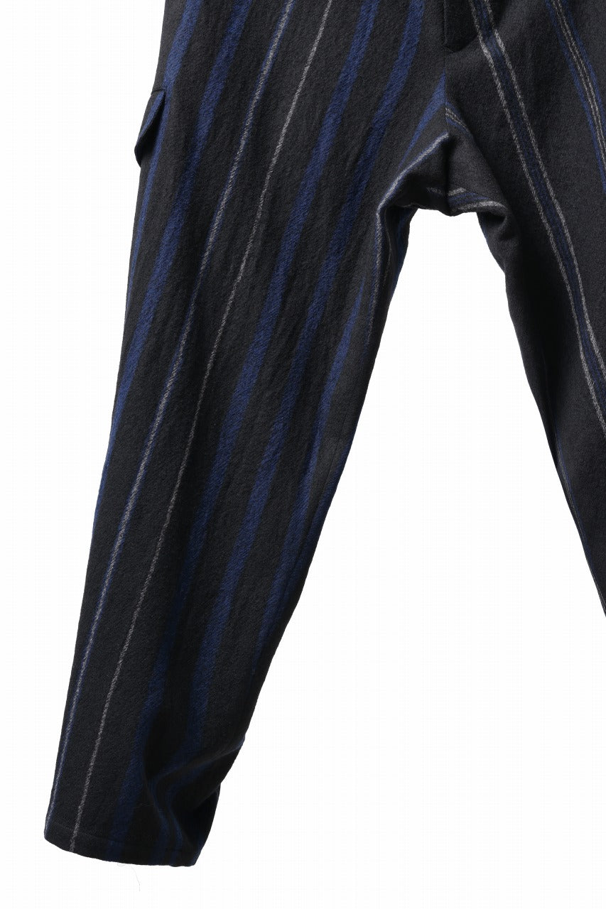画像をギャラリービューアに読み込む, Y's for men STRIPED PATTERN PANTS / WOOL SURGE STRIPE (BLACK)