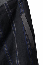 画像をギャラリービューアに読み込む, Y's for men STRIPED PATTERN PANTS / WOOL SURGE STRIPE (BLACK)