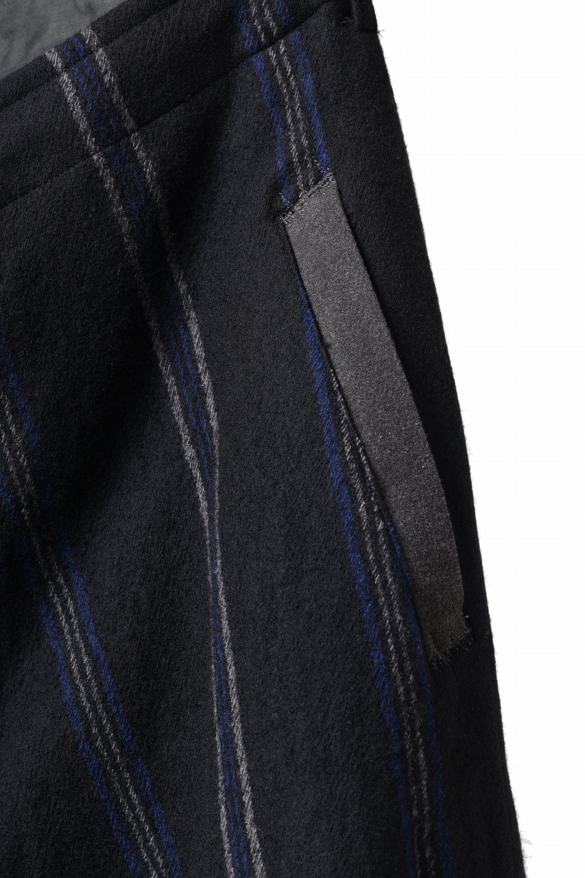 画像をギャラリービューアに読み込む, Y's for men STRIPED PATTERN PANTS / WOOL SURGE STRIPE (BLACK)