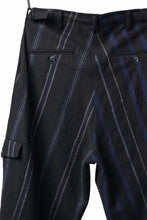 画像をギャラリービューアに読み込む, Y's for men STRIPED PATTERN PANTS / WOOL SURGE STRIPE (BLACK)