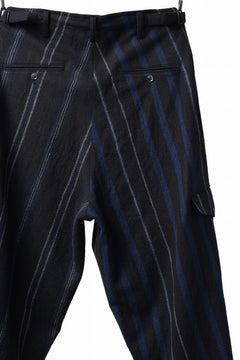 画像をギャラリービューアに読み込む, Y's for men STRIPED PATTERN PANTS / WOOL SURGE STRIPE (BLACK)