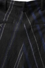 画像をギャラリービューアに読み込む, Y's for men STRIPED PATTERN PANTS / WOOL SURGE STRIPE (BLACK)