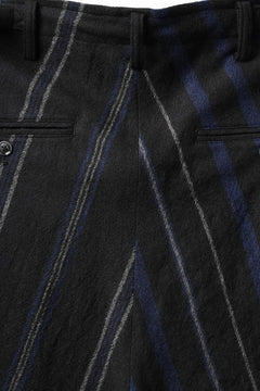画像をギャラリービューアに読み込む, Y's for men STRIPED PATTERN PANTS / WOOL SURGE STRIPE (BLACK)
