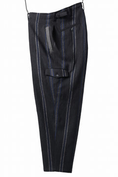 画像をギャラリービューアに読み込む, Y's for men STRIPED PATTERN PANTS / WOOL SURGE STRIPE (BLACK)