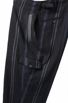 画像をギャラリービューアに読み込む, Y's for men STRIPED PATTERN PANTS / WOOL SURGE STRIPE (BLACK)
