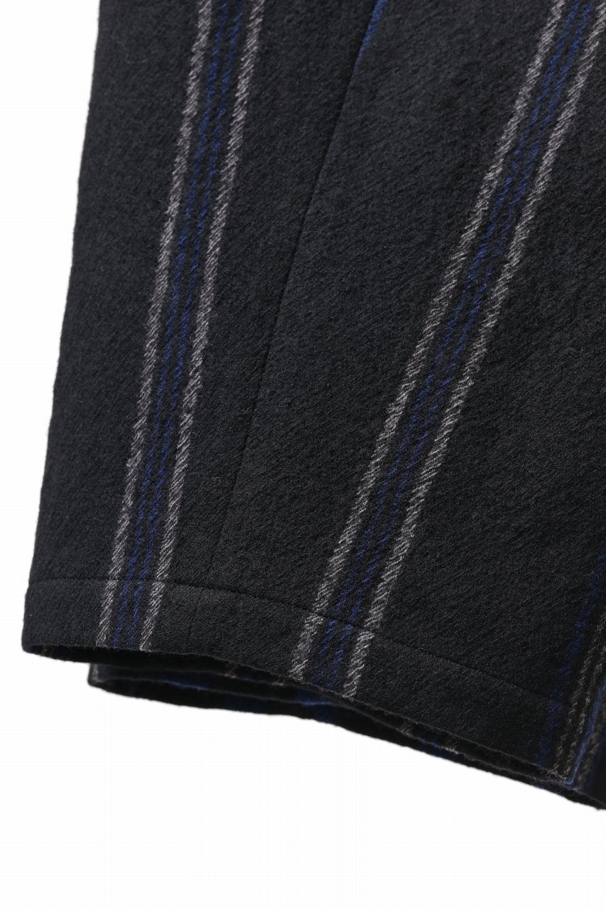 画像をギャラリービューアに読み込む, Y's for men STRIPED PATTERN PANTS / WOOL SURGE STRIPE (BLACK)