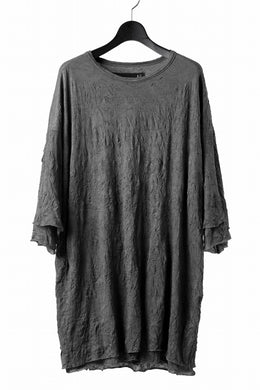 A.F ARTEFACT OVERSIZE LAYERED S/S TEE / GAUZE WASHER JERSEY (GREY)