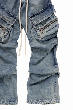 画像をギャラリービューアに読み込む, A.F ARTEFACT CARGO TUCK BAGGY PANTS / FADED DENIM (BLUE)