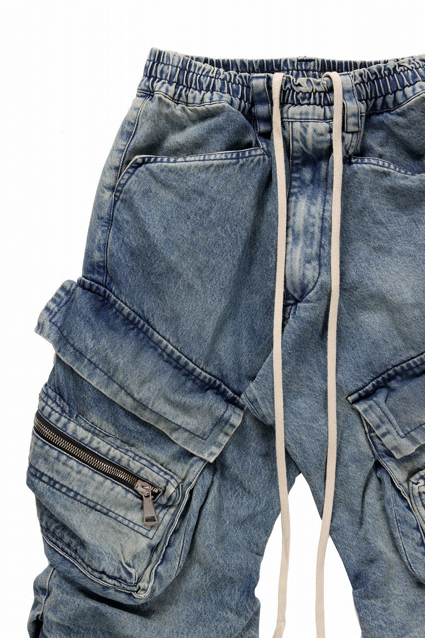 画像をギャラリービューアに読み込む, A.F ARTEFACT CARGO TUCK BAGGY PANTS / FADED DENIM (BLUE)