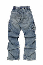 画像をギャラリービューアに読み込む, A.F ARTEFACT CARGO TUCK BAGGY PANTS / FADED DENIM (BLUE)