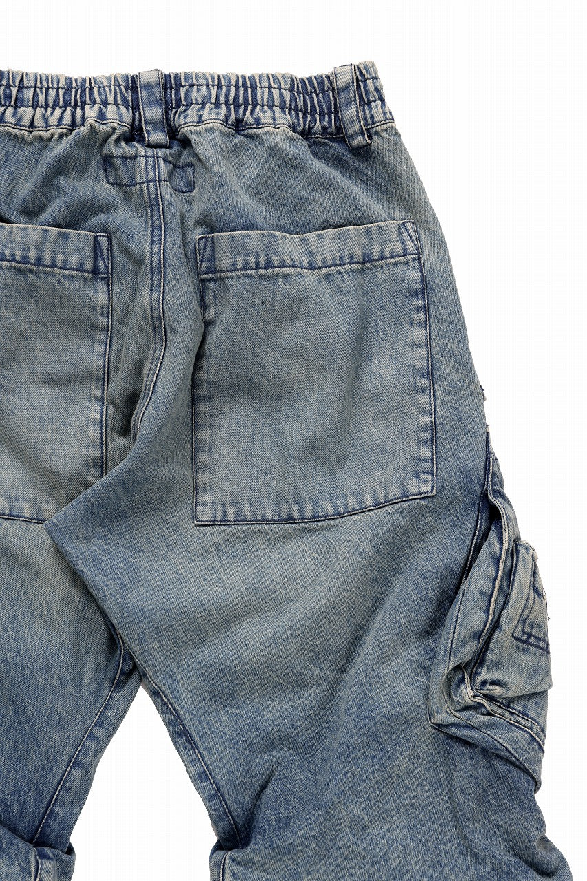 画像をギャラリービューアに読み込む, A.F ARTEFACT CARGO TUCK BAGGY PANTS / FADED DENIM (BLUE)