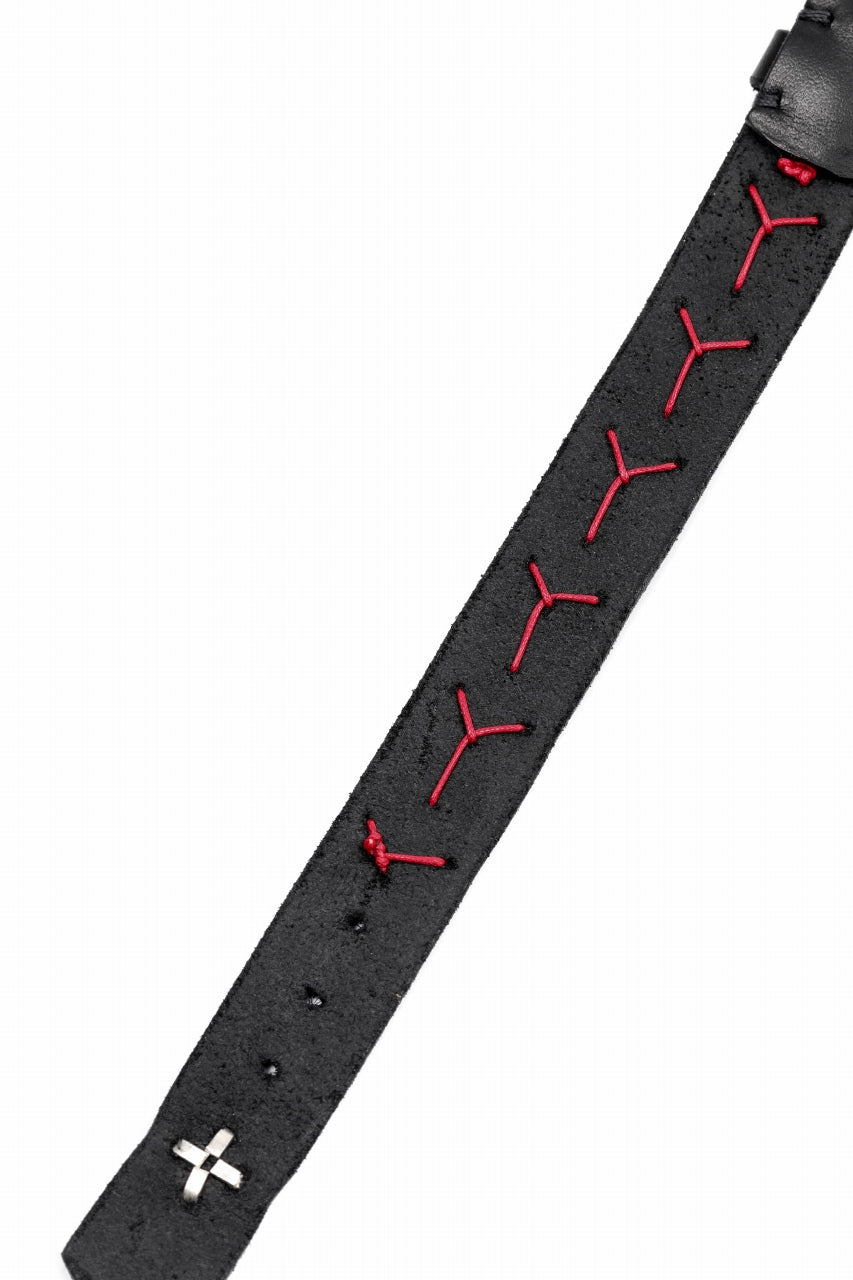 画像をギャラリービューアに読み込む, m.a+ cross stitched med wrist band / A-F8E1/GR 3,0 (BLACK)