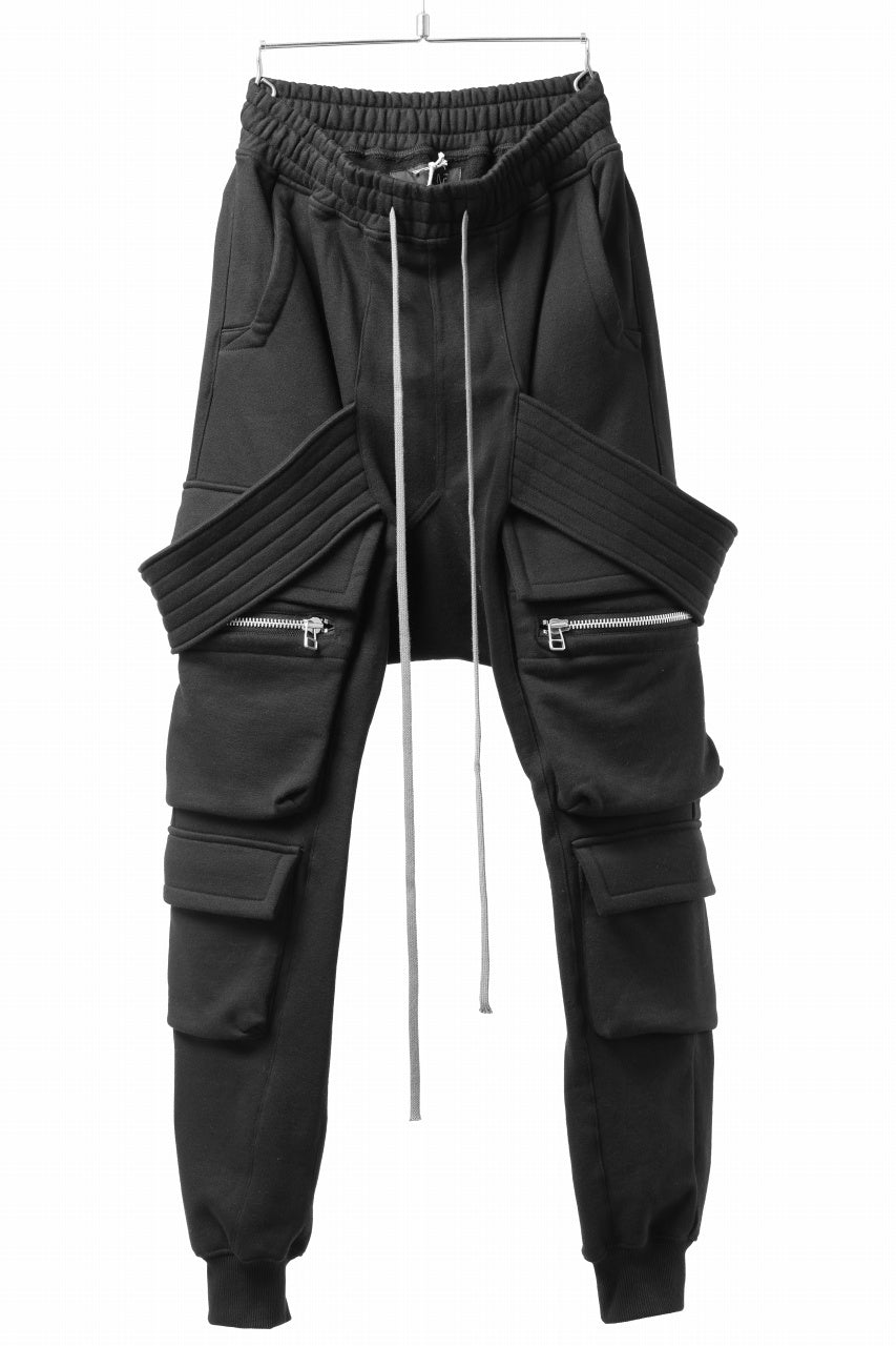 画像をギャラリービューアに読み込む, A.F ARTEFACT BELTED FLAP ZIP SARROUEL CARGO PANTS (BLACK)