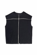 画像をギャラリービューアに読み込む, thom/krom SLEEVELESS T SHIRT / FLAME DOUBLE-FACE JERSEY (BLACK)