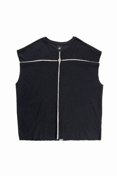 画像をギャラリービューアに読み込む, thom/krom SLEEVELESS T SHIRT / FLAME DOUBLE-FACE JERSEY (BLACK)