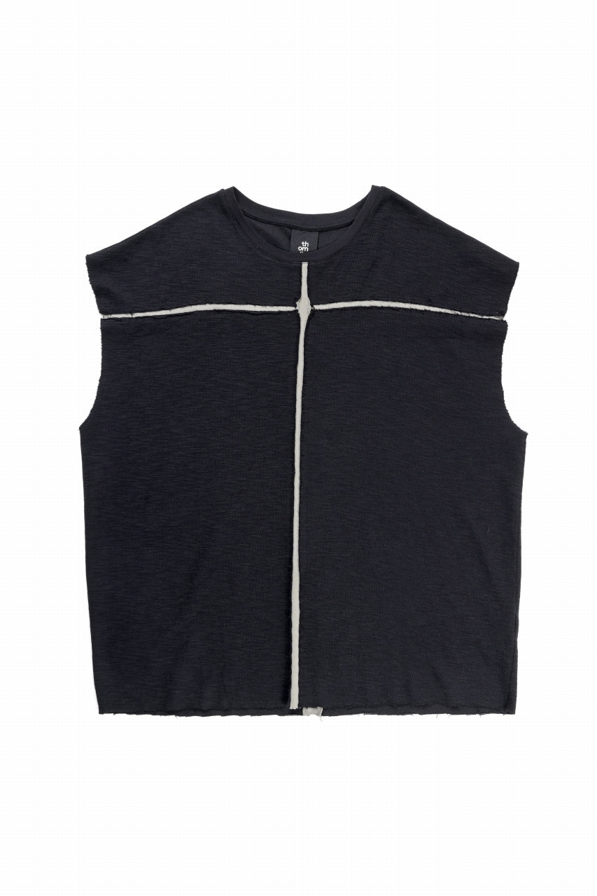 画像をギャラリービューアに読み込む, thom/krom SLEEVELESS T SHIRT / FLAME DOUBLE-FACE JERSEY (BLACK)
