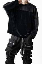 画像をギャラリービューアに読み込む, A.F ARTEFACT BRUSHED KNIT COMBI VELOR TOP (BLACK)