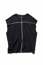 画像をギャラリービューアに読み込む, thom/krom SLEEVELESS T SHIRT / FLAME DOUBLE-FACE JERSEY (BLACK)