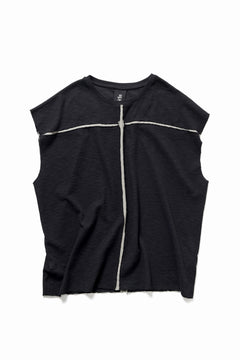 画像をギャラリービューアに読み込む, thom/krom SLEEVELESS T SHIRT / FLAME DOUBLE-FACE JERSEY (BLACK)