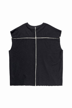 画像をギャラリービューアに読み込む, thom/krom SLEEVELESS T SHIRT / FLAME DOUBLE-FACE JERSEY (BLACK)