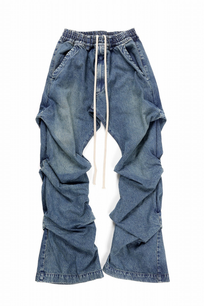 画像をギャラリービューアに読み込む, A.F ARTEFACT TUCK SLIM BAGGY PANTS / FADED DENIM (BLUE)