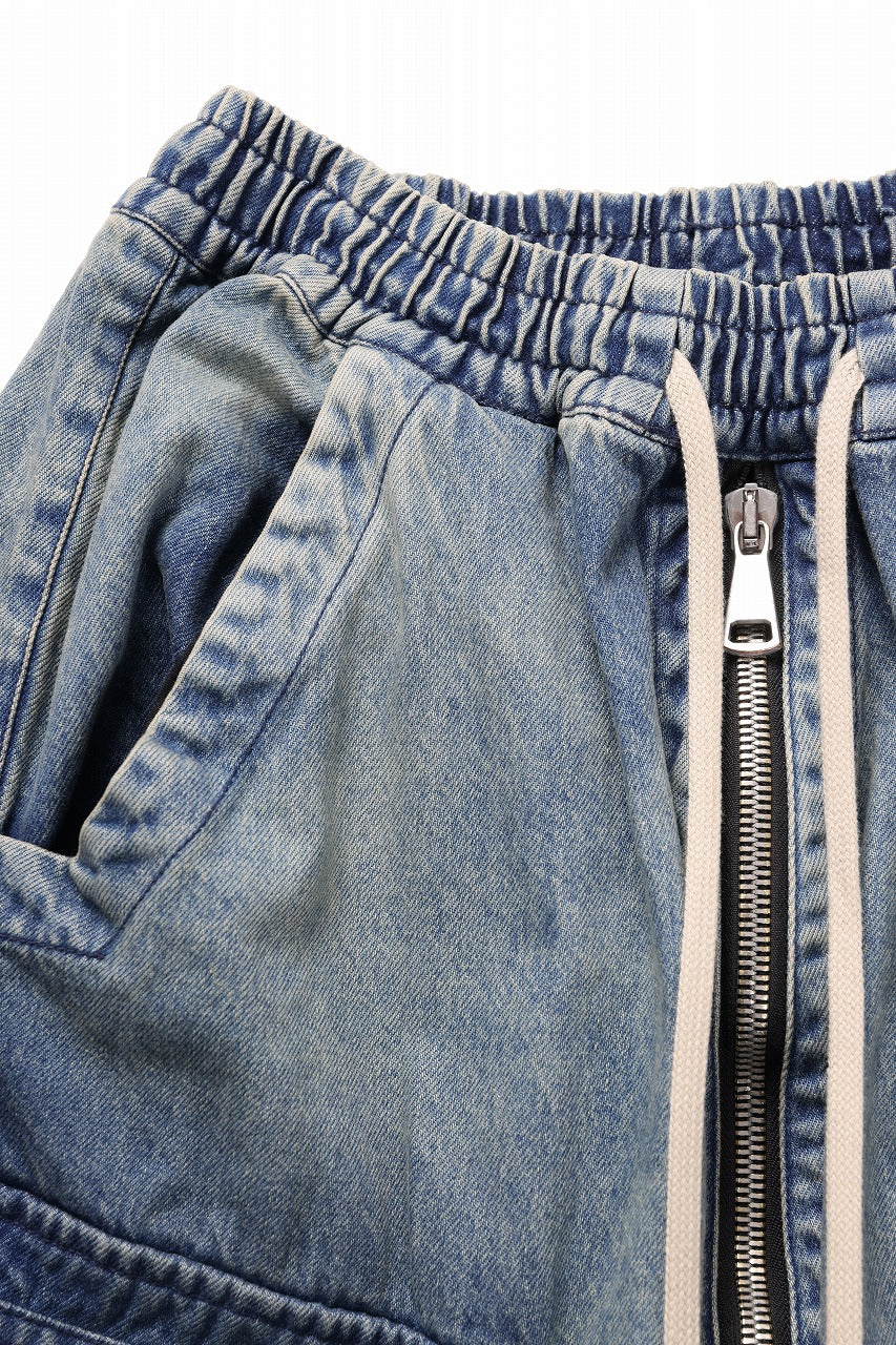 画像をギャラリービューアに読み込む, A.F ARTEFACT LOWCROTCH MILITARY WIDE SHORTS / FADED DENIM (BLUE)