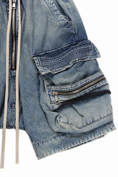 画像をギャラリービューアに読み込む, A.F ARTEFACT LOWCROTCH MILITARY WIDE SHORTS / FADED DENIM (BLUE)