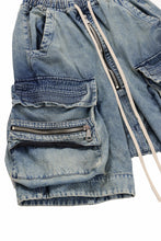 画像をギャラリービューアに読み込む, A.F ARTEFACT LOWCROTCH MILITARY WIDE SHORTS / FADED DENIM (BLUE)