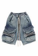 画像をギャラリービューアに読み込む, A.F ARTEFACT LOWCROTCH MILITARY WIDE SHORTS / FADED DENIM (BLUE)