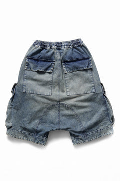 画像をギャラリービューアに読み込む, A.F ARTEFACT LOWCROTCH MILITARY WIDE SHORTS / FADED DENIM (BLUE)