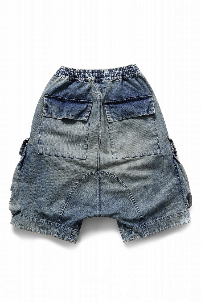 画像をギャラリービューアに読み込む, A.F ARTEFACT LOWCROTCH MILITARY WIDE SHORTS / FADED DENIM (BLUE)