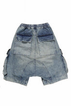 画像をギャラリービューアに読み込む, A.F ARTEFACT LOWCROTCH MILITARY WIDE SHORTS / FADED DENIM (BLUE)