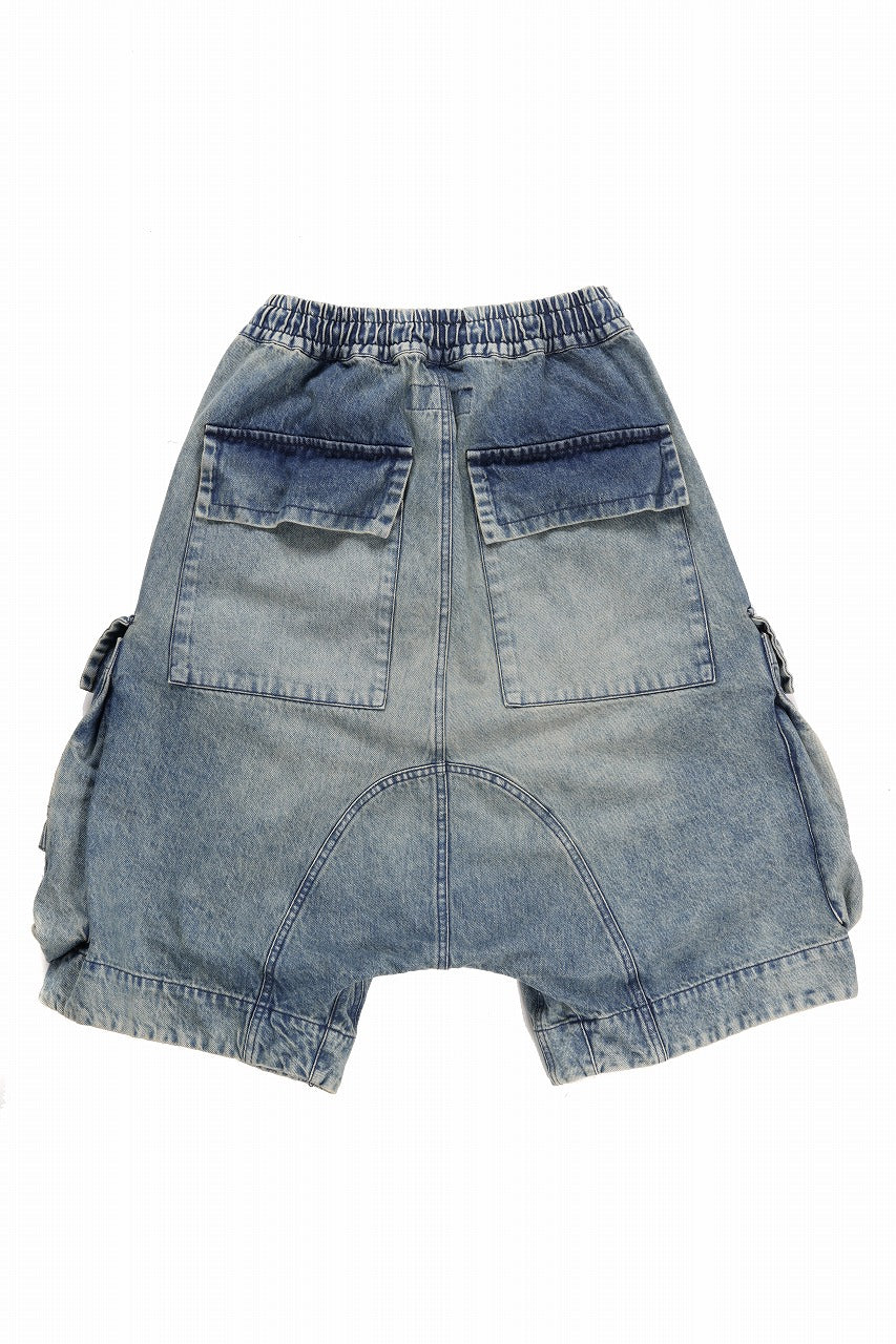 画像をギャラリービューアに読み込む, A.F ARTEFACT LOWCROTCH MILITARY WIDE SHORTS / FADED DENIM (BLUE)